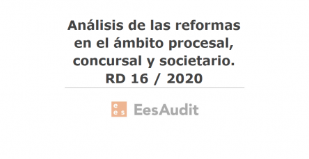 Análisis de las reformas en el ámbito procesal, concursal y societario. RD 16 / 2020