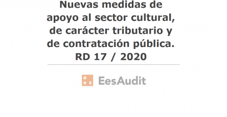 Nuevas medidas de apoyo al sector cultural, de carácter tributario y de contratación pública. RD 17 / 2020